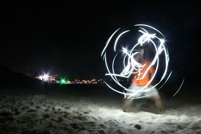 Light trails at night