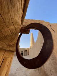 Low angle view of built structure against clear sky