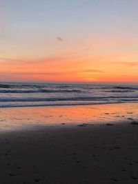 View of sea against sky during sunset