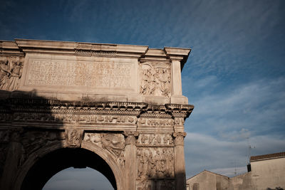 Low angle view of historical building against sky