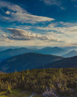 Scenic view of landscape against sky during sunset