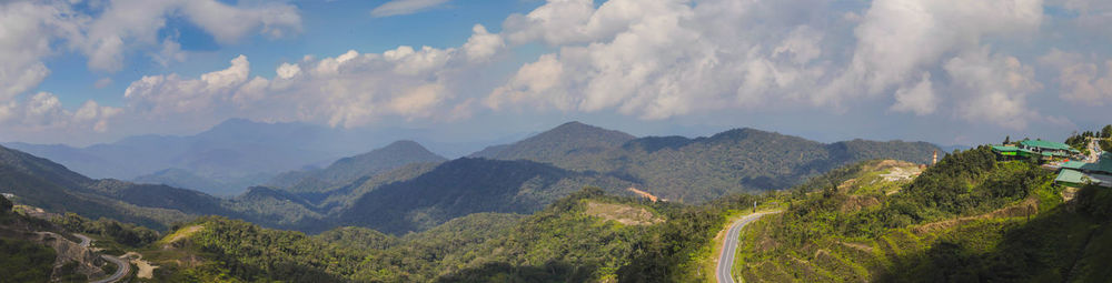 Panoramic view of mountains against sky