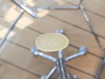 High angle view of coffee on table