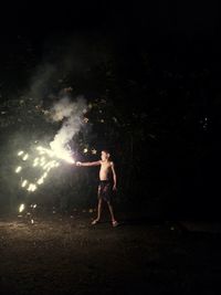 Firework and child.