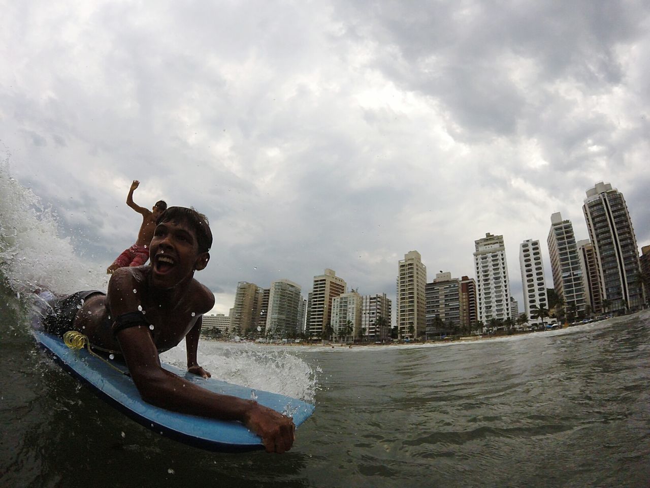 cloud - sky, one animal, water, river, outdoors, sky, nature, wave, one person, representing, one man only, young adult, mammal, day, people