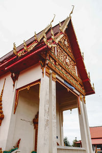 Low angle view of traditional building against sky