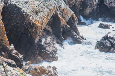 Rock formation on sea shore