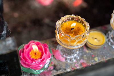 Candles used for blessing in the temple