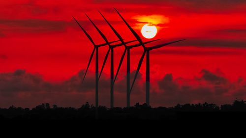 Low angle view of dramatic sky during sunset