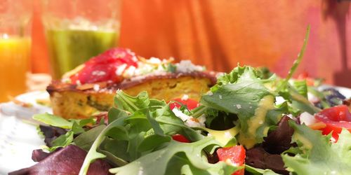 Close-up of fruit salad in plate