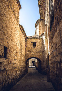 Narrow alley amidst buildings against sky