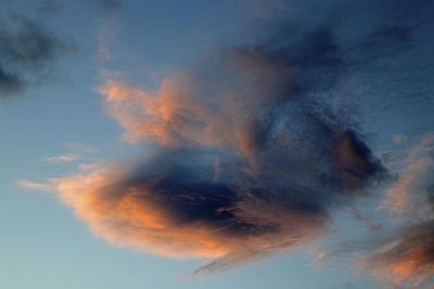 Low angle view of sky at sunset