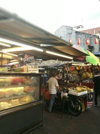 Rear view of a man in restaurant