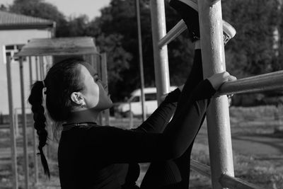 Portrait of a girl in playground