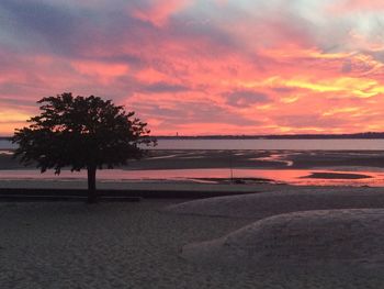 Scenic view of sea during sunset