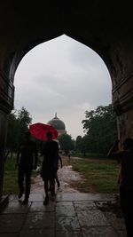 People walking on road