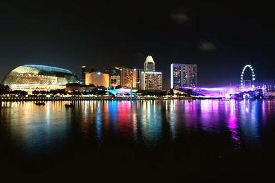 Illuminated city at night