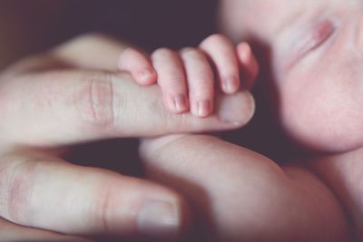 Close-up of baby feet