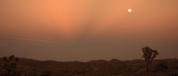 Scenic view of landscape against sky during sunset