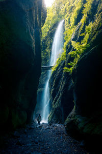 Scenic view of waterfall