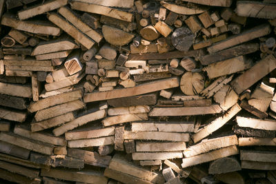 Full frame shot of firewood