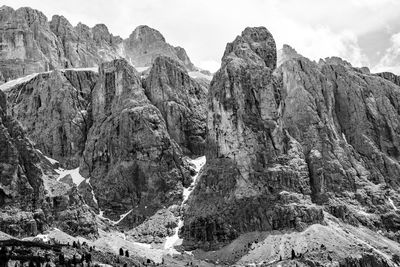 Panoramic view of rocky mountains against sky