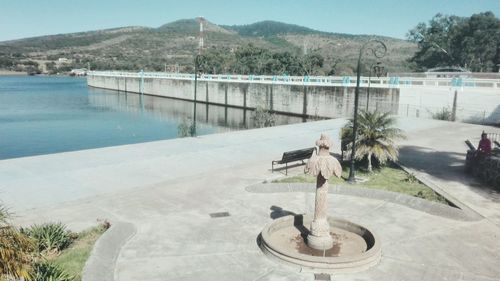 Scenic view of swimming pool against sky