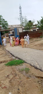 Group of people in front of building