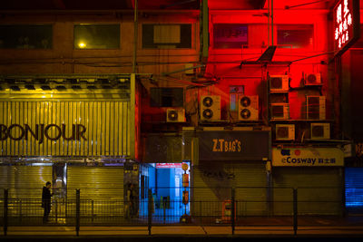 View of illuminated building at night