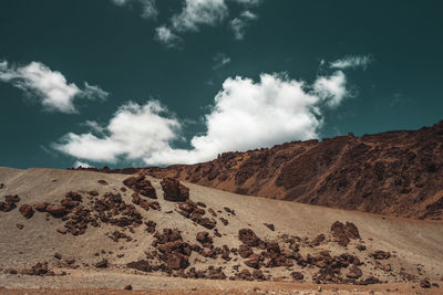 Scenic view of desert against sky