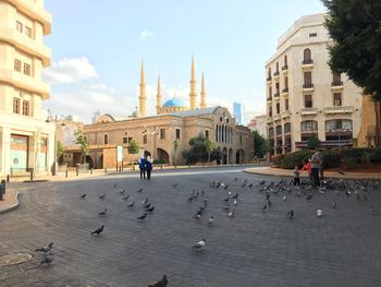 View of cathedral in city