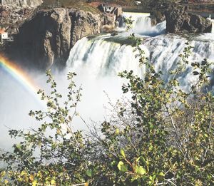 Scenic view of waterfall