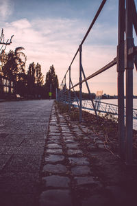 Surface level of railway bridge against sky