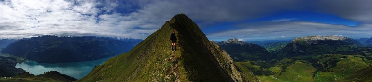 Panoramic view of mountains against sky