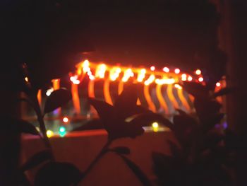 Close-up of illuminated candles