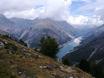 Scenic view of mountains against sky