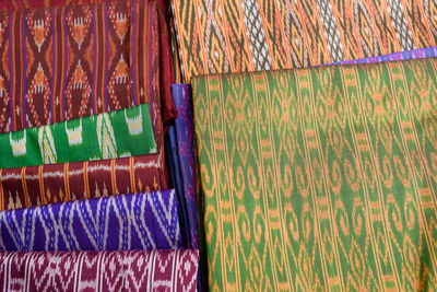 Multi colored umbrellas at market stall