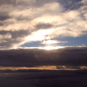 Scenic view of cloudy sky at sunset