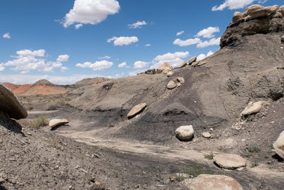 Scenic view of rocky mountains against sky