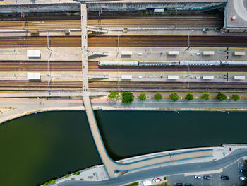 High angle view of boat