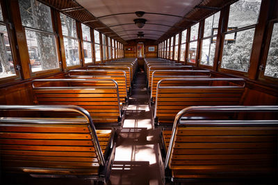 Empty seats in train