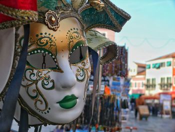 Close-up of multi colored mask