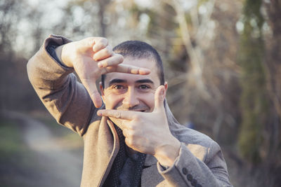 Close-up of young man looking away