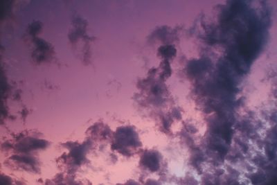 Low angle view of dramatic sky during sunset