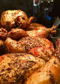 Close-up of meat on barbecue grill