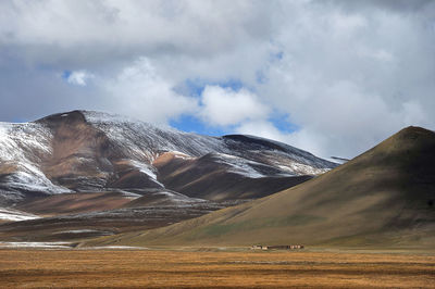 View of mountain against cloudy sky