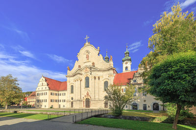 View of zwiefalten monastry against blue sky