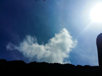 Low angle view of sky on sunny day