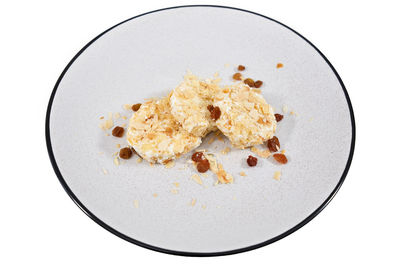 Directly above shot of breakfast served in bowl