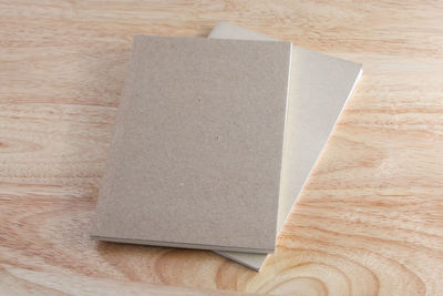 High angle view of paper on table